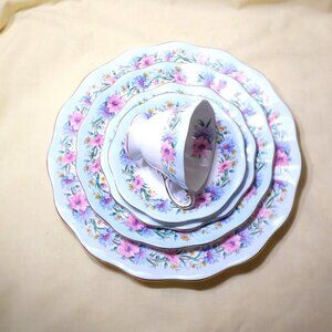 VINTAGE ~ 1900's ~ E.B.FOLEY CORN FLOWER ~ 5 Pc Placement Set ~